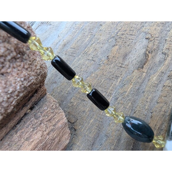 Vintage Moss Agate Beaded Stone Necklace - Picture 13 of 16